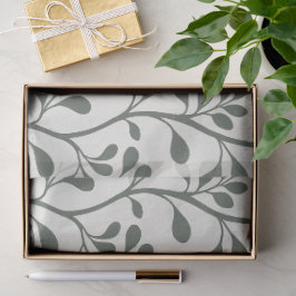 Paisley Wals Groene Silhouetten Minimaal Botanisch Tissuepapier