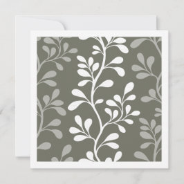 Paisley Waltz Dark Green Minimal Modern Botanical Notitiekaartje