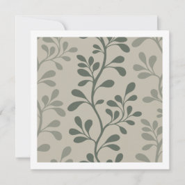 Paisley Waltz Green Silhouette Minimal Botanical Notitiekaartje