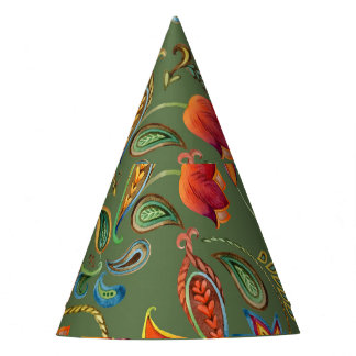 Paisley waterverf, naadloos Indiaas motief. Feesthoedjes