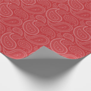 Paisley White op donkerrood omslagpapier Cadeaupapier