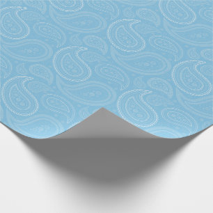 Paisley White op lichtblauw omslagpapier Cadeaupapier