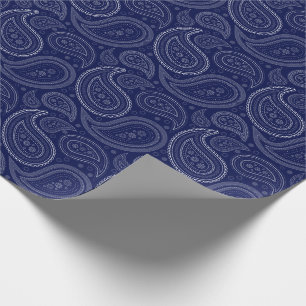 Paisley White op marineblauw omslagpapier Cadeaupapier