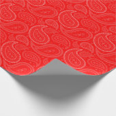 Paisley White op rood pakpapier (Hoek)
