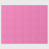 Paisley White op roze ompakpapier Cadeaupapier (Vlak)