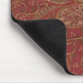  Paisley Wine Gold Olive Shades Mousepad Muismat (Hoek)