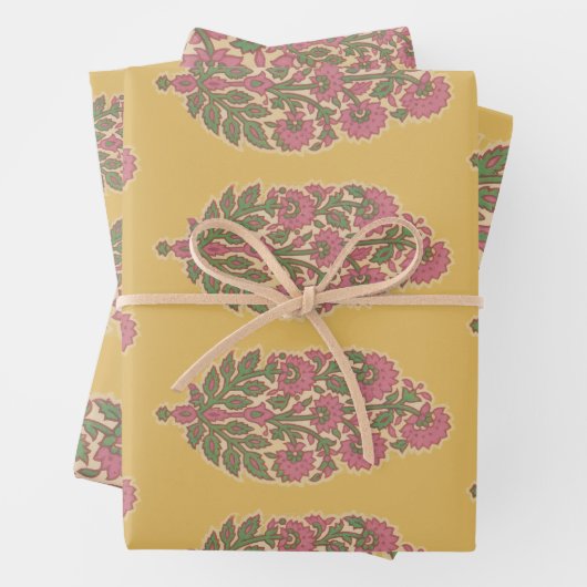 paisley Wrapping Paper Flat Sheet Set of 3 (In situ)