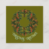 Paisley Wreath on Green Enclosure Christmas Card Informatiekaartje (Voorkant)