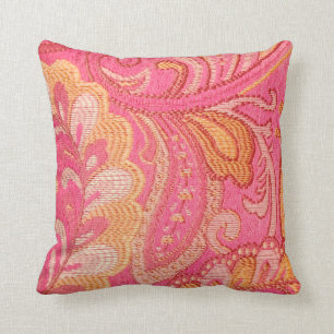 Paisley Yellow Gold Pink Designer gooit kussen