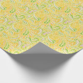 Paisley Yellow Green en Paars Pattern Cadeaupapier (Hoek)