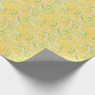 Paisley Yellow Green en Paars Pattern Cadeaupapier