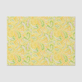 Paisley Yellow Green en Paars Pattern Tissuepapier
