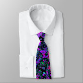 Paisley zwart en neonkleuren stropdas (Gebonden)