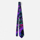 Paisley zwart en neonkleuren stropdas (Achterkant)