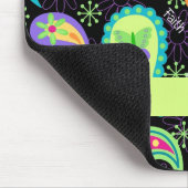 Paisley Zwart Kleurrijk Modern Patroon Monogram Muismat (Hoek)