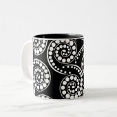 Paisley zwirlpatroon modern tweekleurige koffiemok (Voorkant links)
