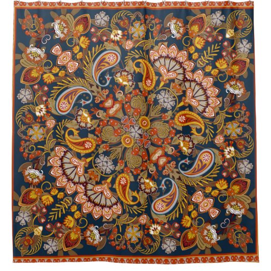  paisleybandafdruk, halsdoek of douchegordijn (Voorkant)