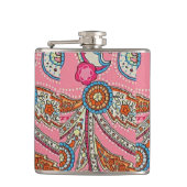 paisleygipserretro hipflask uit 1970 heupfles (Voorkant)