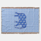 Paisleyolifant - kobaltblauw en wit deken (Voorkant)