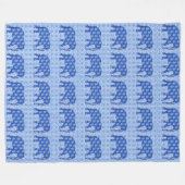 Paisleyolifant - kobaltblauw en wit fleece deken (Voorkant (Horizontaal))