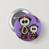 PAISLEYPANDAS RONDE BUTTON 5,7 CM (Voorkant /achterkant)