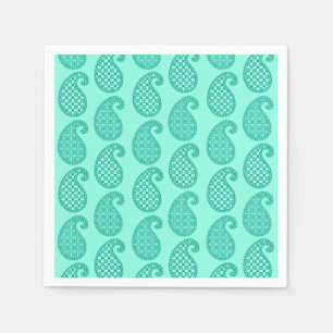 Paisleypatroon, aqua en turquoise servet