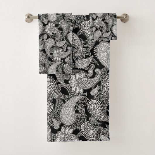 Paisleypatroon bad handdoek (Insitu)