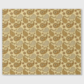 Paisleypatroon, bruin, tint en beige cadeaupapier (Vlak)