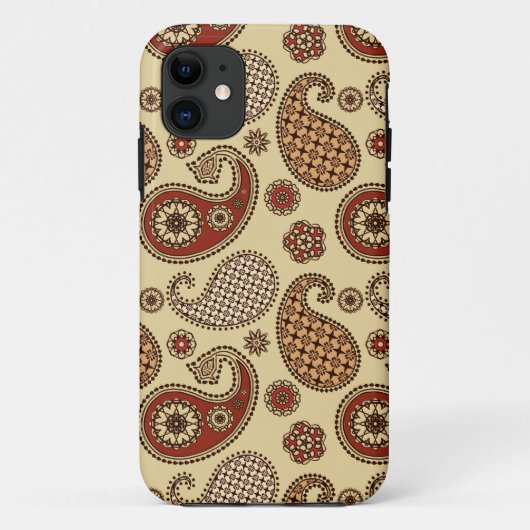 Paisleypatroon, bruin, tint en beige Case-Mate iPhone case (Achterkant)