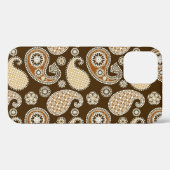 Paisleypatroon, Chocolate Brown en Tan Case-Mate iPhone Case (Achterkant (horizontaal))