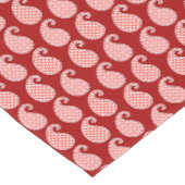 Paisleypatroon, diep rood en wit korte tafelloper (Hoek)