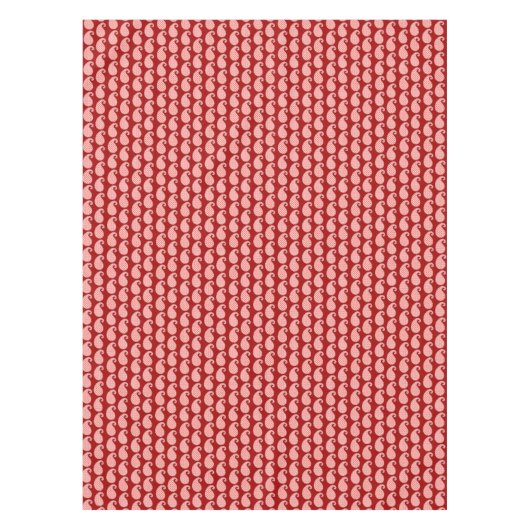 Paisleypatroon, diep rood en wit tafelkleed (Voorkant)