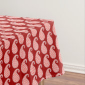 Paisleypatroon, diep rood en wit tafelkleed (Voorbeeld)