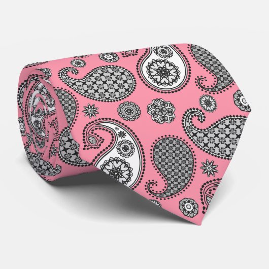 Paisleypatroon, grijstinten stropdas (Opgerold)