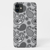 Paisleypatroon, grijze, zwarte en witte tinten Case-Mate iPhone case (Achterkant)