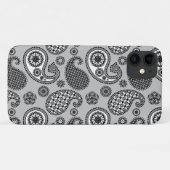 Paisleypatroon, grijze, zwarte en witte tinten Case-Mate iPhone case (Achterkant (horizontaal))