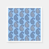 Paisleypatroon, hemelsblauw, marine en wit servetten (Voorkant)