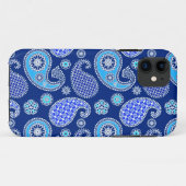 Paisleypatroon, kobaltblauw en wit Case-Mate iPhone case (Achterkant (horizontaal))