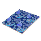 Paisleypatroon, kobaltblauw en wit tegeltje (Zijkant)