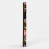 Paisleypatroon, koraal- en chocoladebruin Case-Mate iPhone case (Achterkant/rechts)