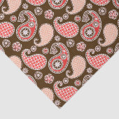 Paisleypatroon, koraal- en chocoladebruin tissuepapier (Detail)