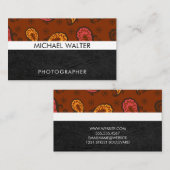 Paisleypatroon | Leer Visitekaartje (Voorkant / Achterkant)