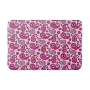 Paisleypatroon, lichtschaduwen tot diepe roze badmat