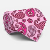 Paisleypatroon, lichtschaduwen tot diepe roze stropdas (Opgerold)