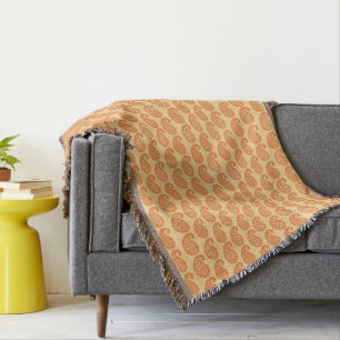 Paisleypatroon, mandarijn en pastelsinaasappel deken