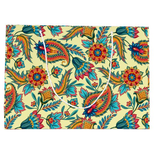  paisleypatroon op geel groot cadeauzakje (Achterkant)