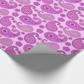 Paisleypatroon, orchidee en amethyst-paars cadeaupapier (Hoek)