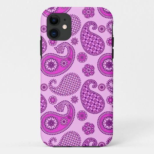 Paisleypatroon, orchidee en amethyst-paars Case-Mate iPhone case (Achterkant)