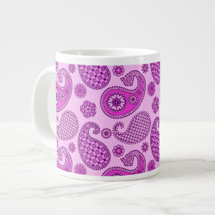 Paisleypatroon, orchidee en amethyst-paars grote koffiekop