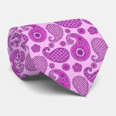 Paisleypatroon, orchidee en amethyst-paars stropdas (Opgerold)